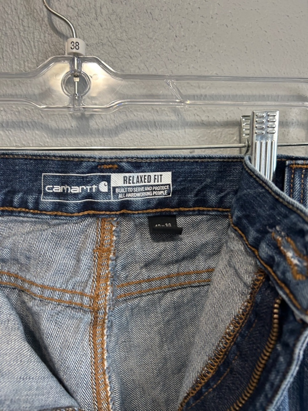Carhartt Men's Relaxed Fit Blue Denim Jeans Size 42/30 - Picture 4 of 6